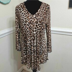 NWOT! Sheer Leopard High-Low Tunic